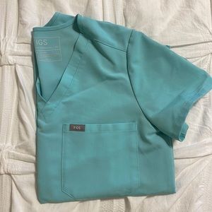 Figs Fresh Aqua Catarina One Pocket Scrub Top, Size XS
